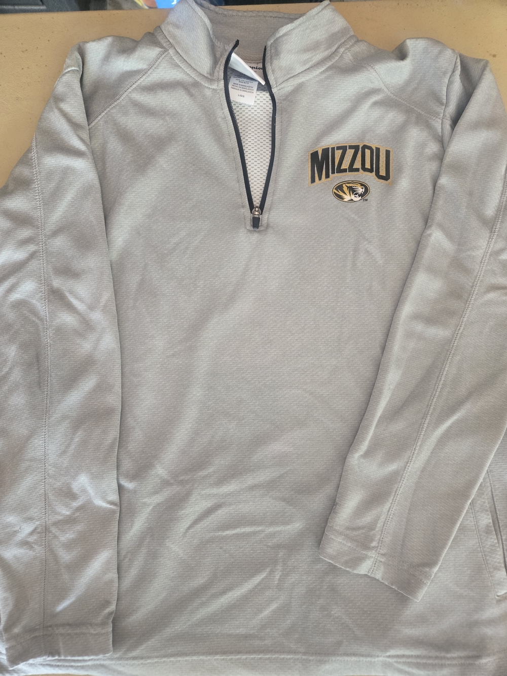 Champion Authentic Light Gray Pullover with Black Trim